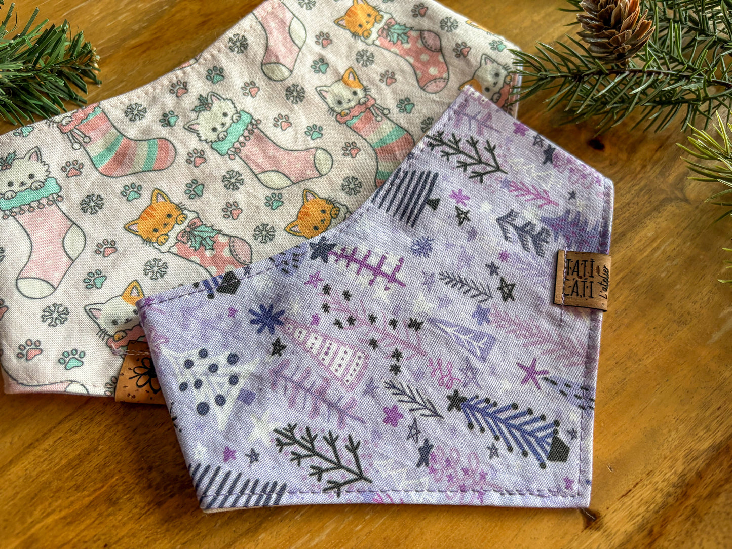 Bandana - Sapins et chats de Noël
