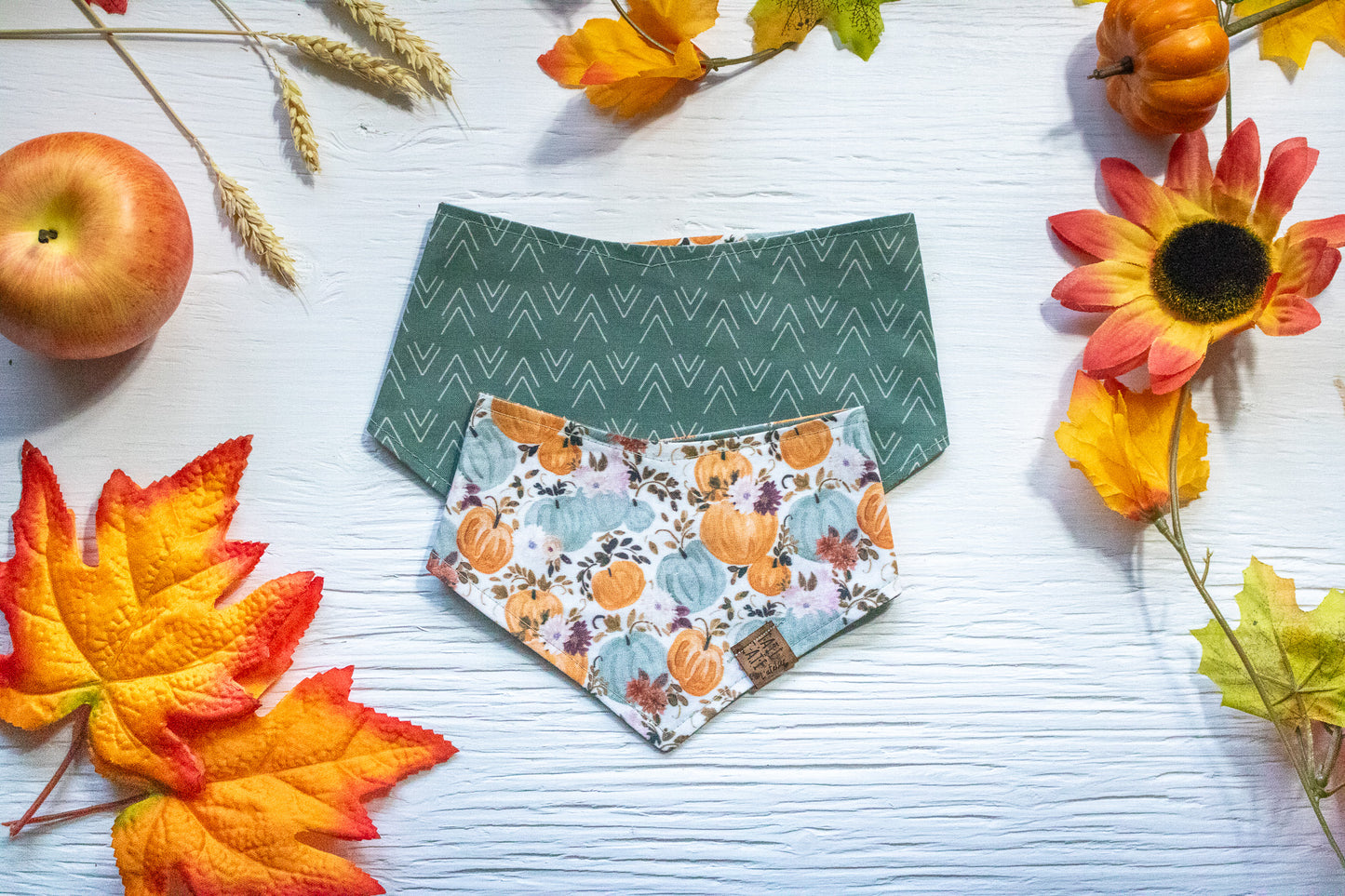 Bandana - Citrouilles en fleurs