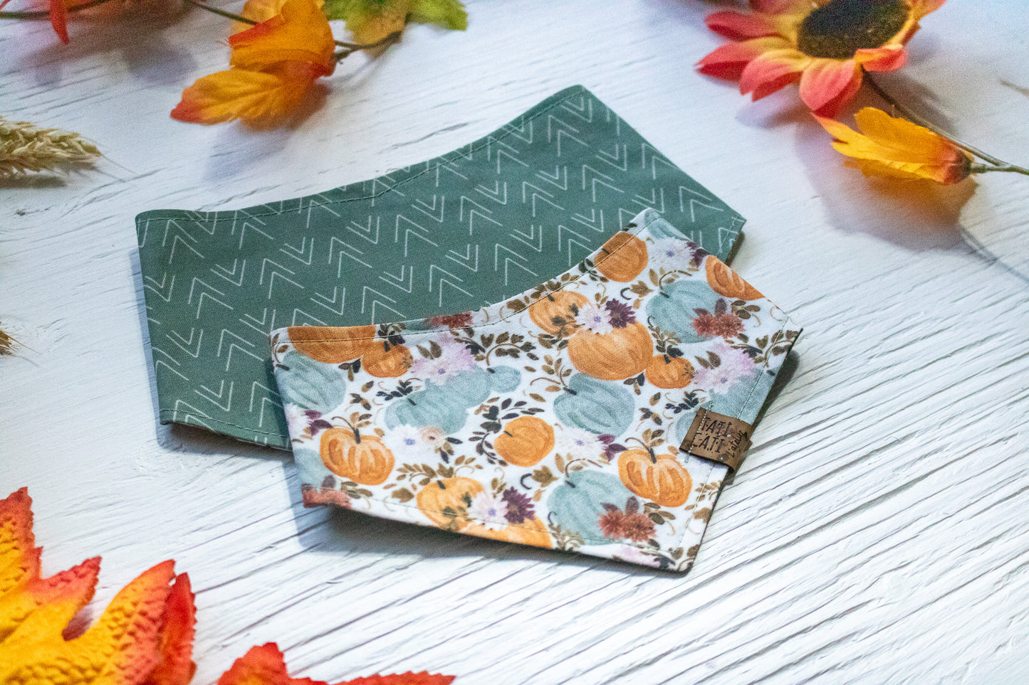 Bandana - Citrouilles en fleurs