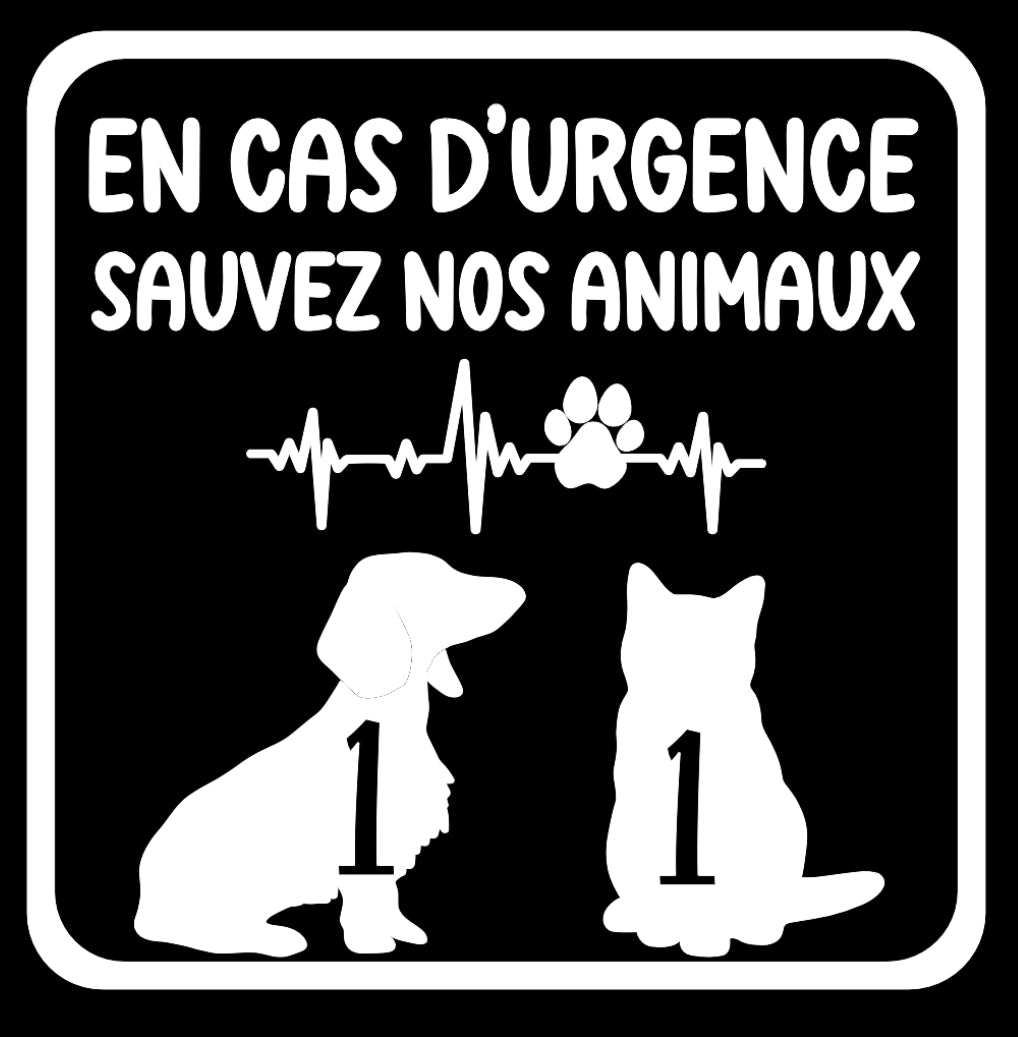 Autocollant pour fenêtre - En cas d'urgence