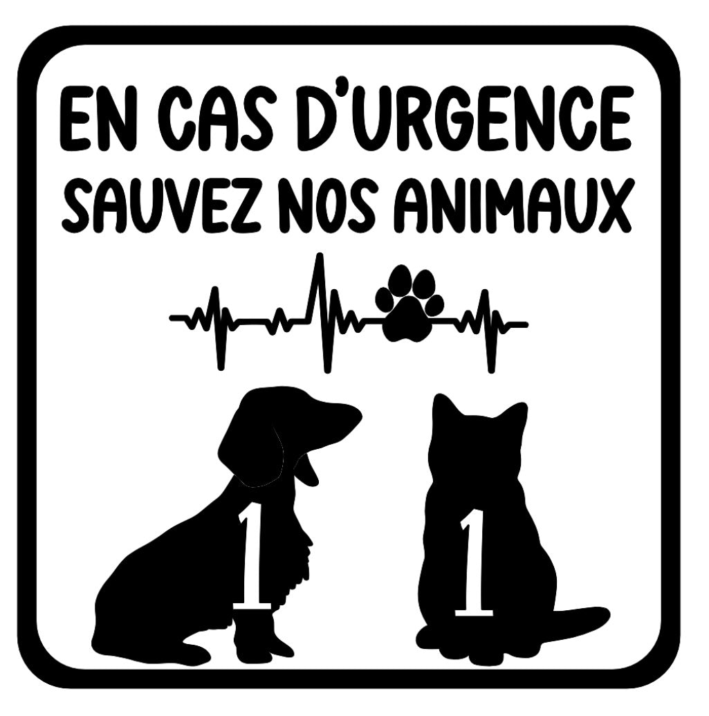 Autocollant pour fenêtre - En cas d'urgence